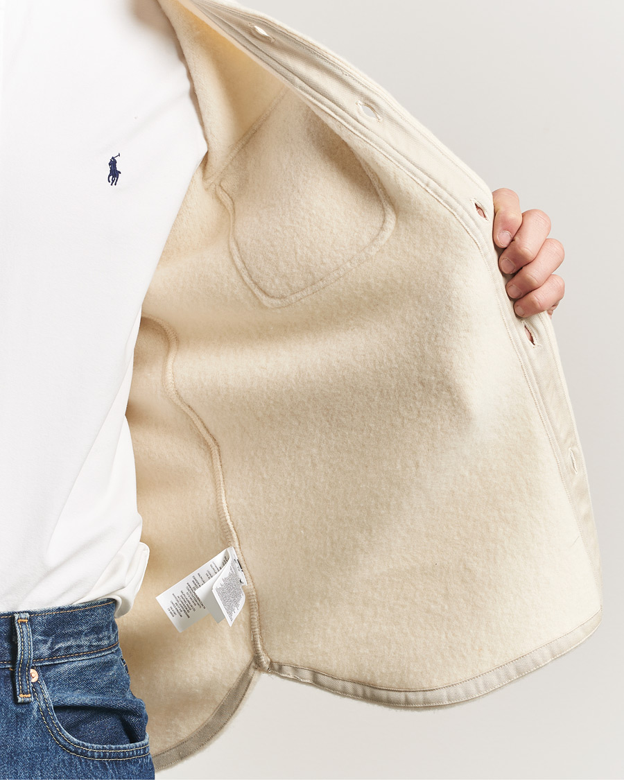 Herr | Skjortor | Polo Ralph Lauren | Felted Wool Pocket Shirt Andover Cream