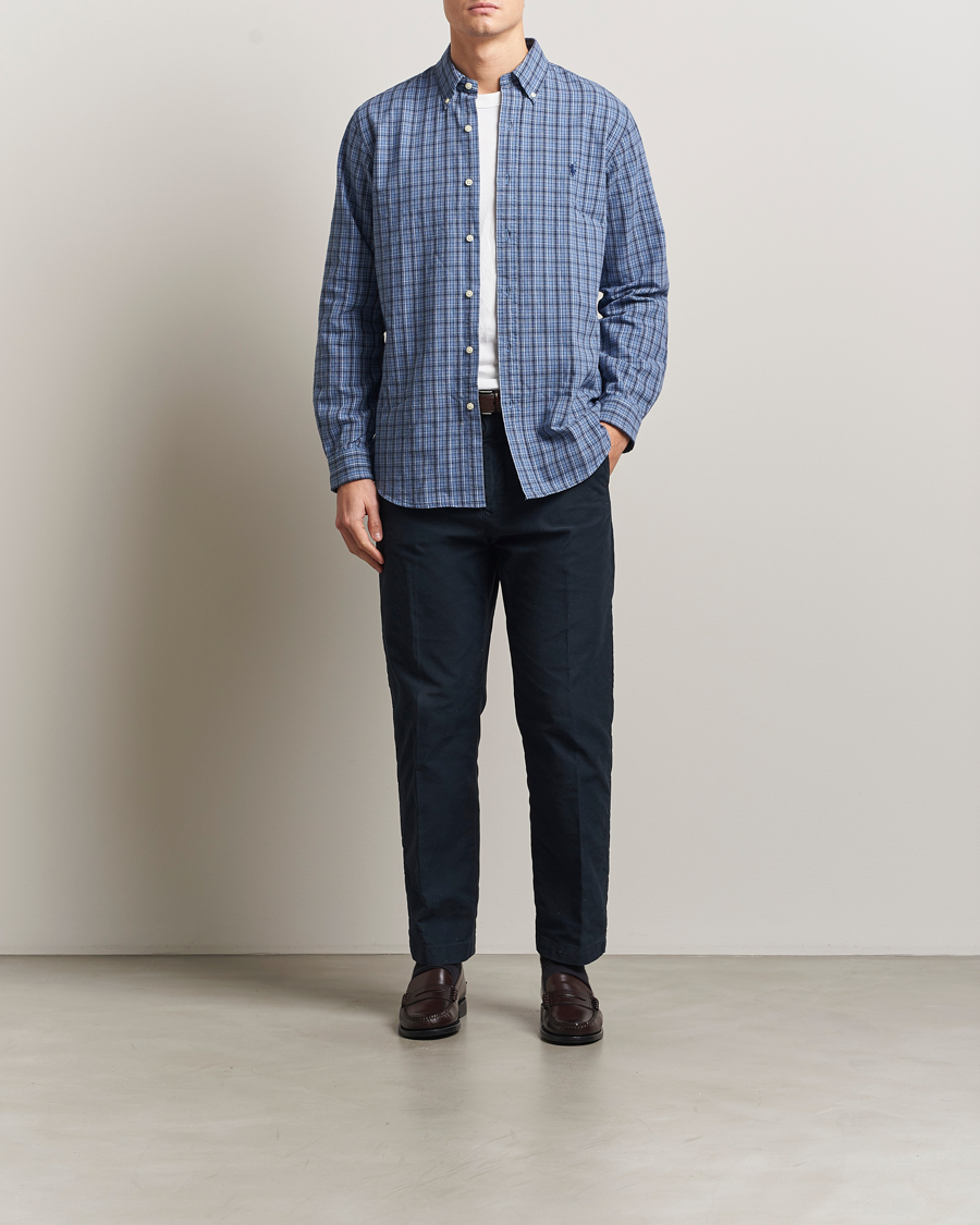 Herr | Skjortor | Polo Ralph Lauren | Custom Fit Checked Shirt Blue Heather Multi