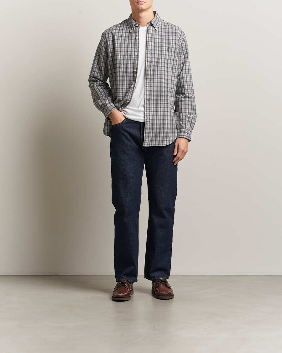 Herr | Skjortor | Polo Ralph Lauren | Custom Fit Checked Shirt Grey Heather Multi