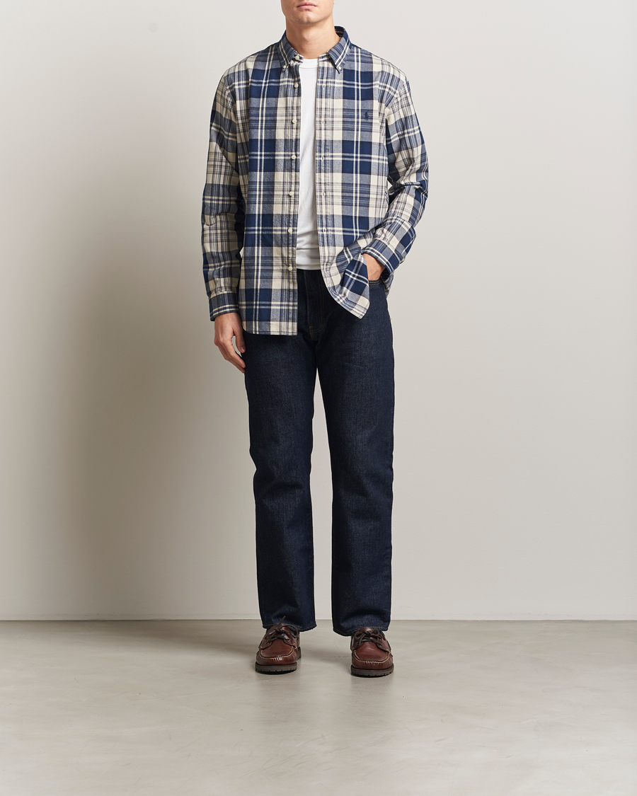 Herr | Skjortor | Polo Ralph Lauren | Custom Fit Checked Shirt White/Navy Multi