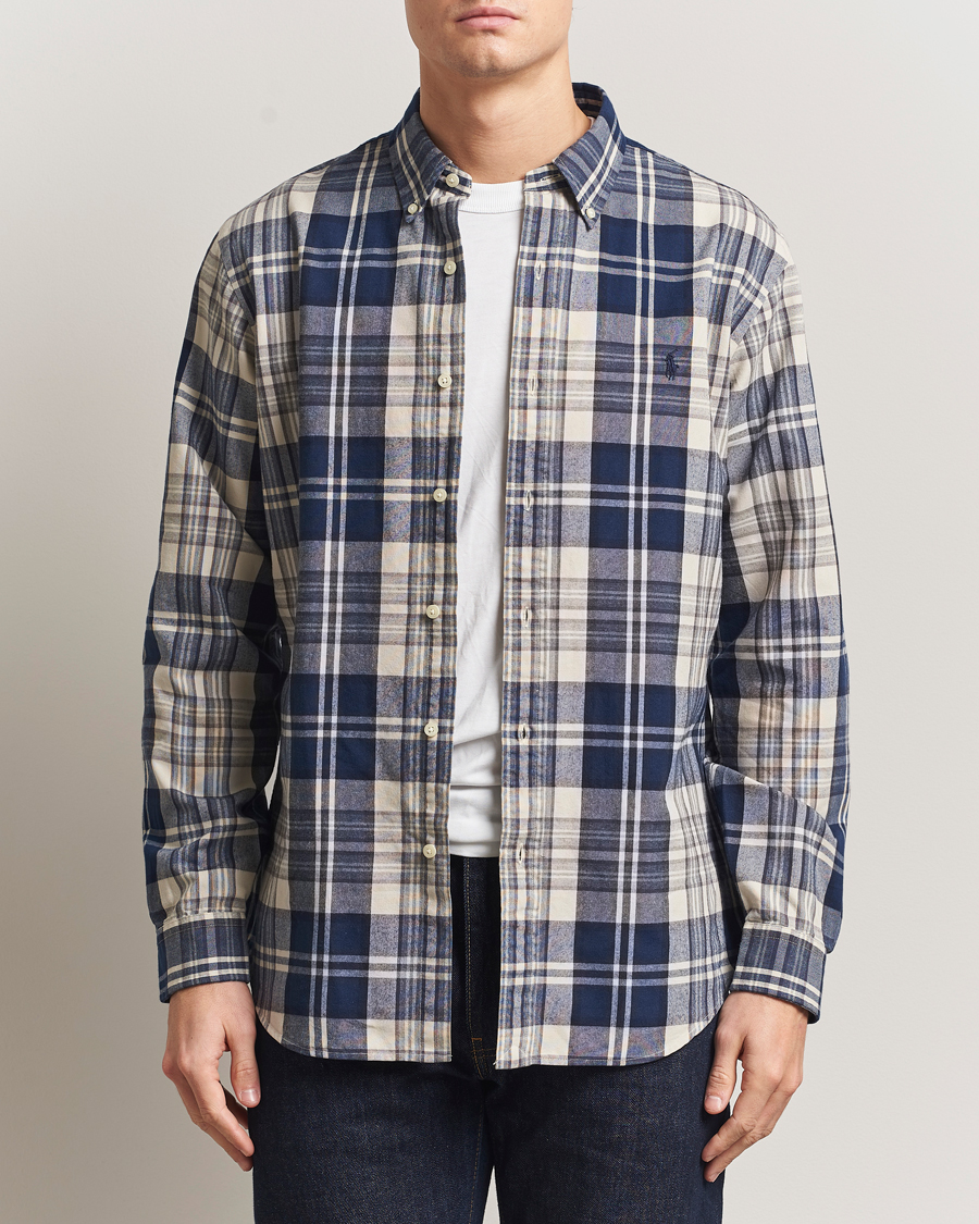 Herr | Skjortor | Polo Ralph Lauren | Custom Fit Checked Shirt White/Navy Multi
