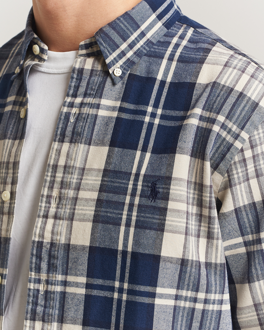 Herr | Skjortor | Polo Ralph Lauren | Custom Fit Checked Shirt White/Navy Multi