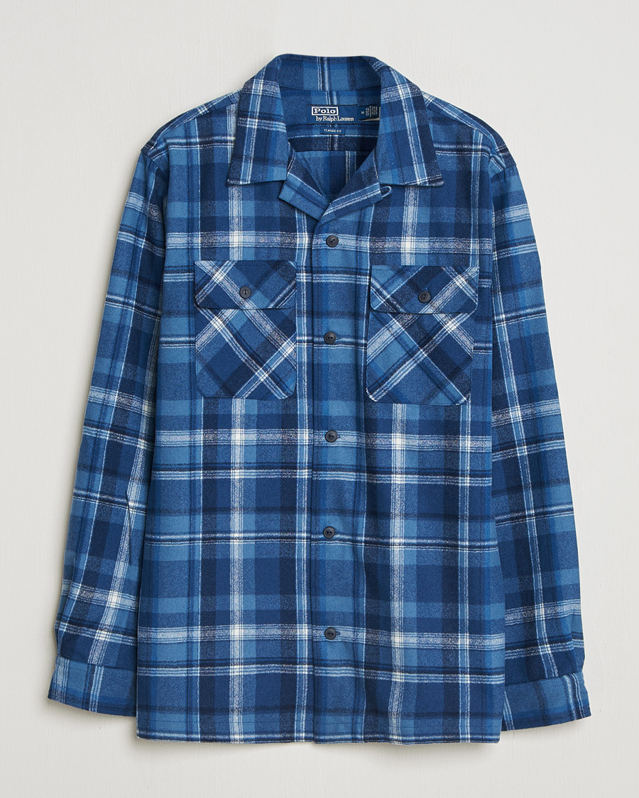 Herr | Skjortor | Polo Ralph Lauren | Plainweave Wool Pocket Shirt Blue Heather Multi