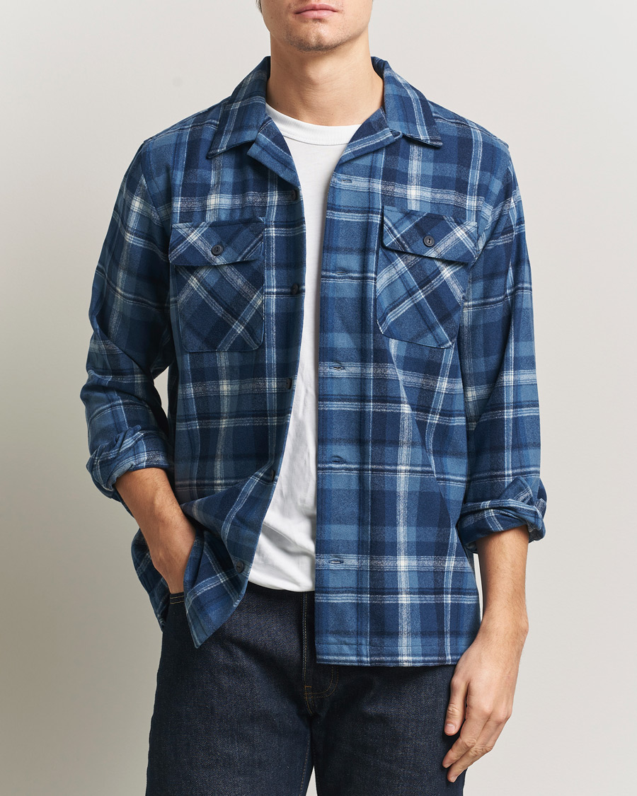 Herr | Skjortor | Polo Ralph Lauren | Plainweave Wool Pocket Shirt Blue Heather Multi