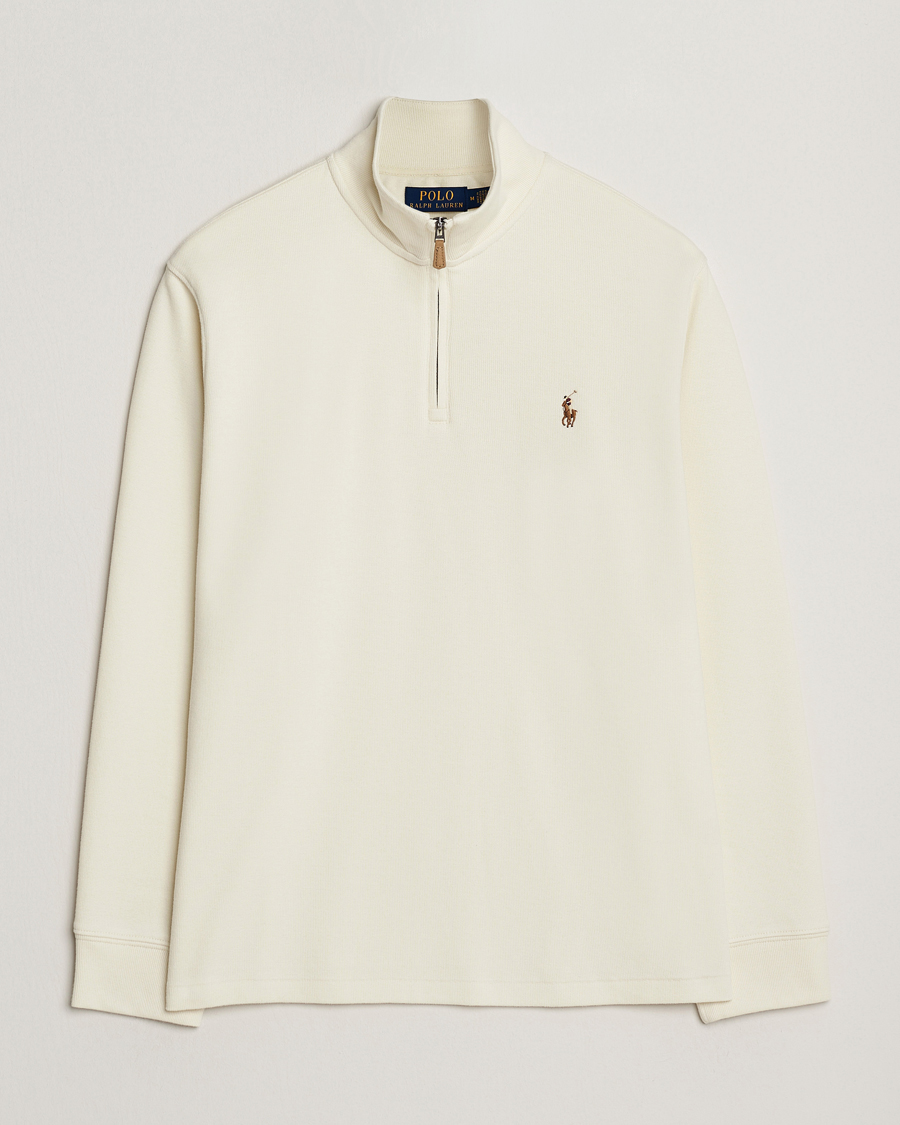 Herr | Tröjor | Polo Ralph Lauren | Double Knitted Half Zip Parchment Cream