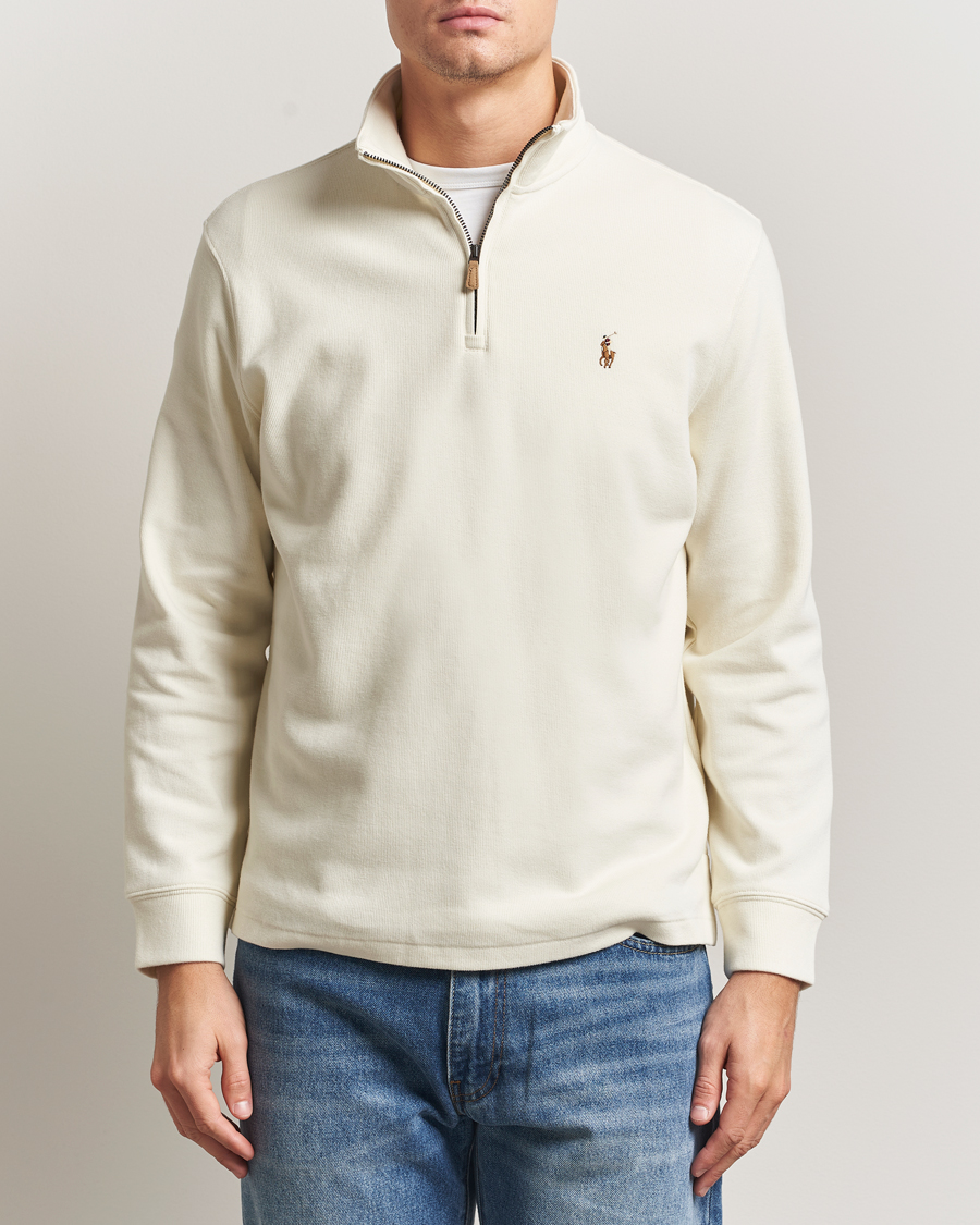 Herr | Tröjor | Polo Ralph Lauren | Double Knitted Half Zip Parchment Cream