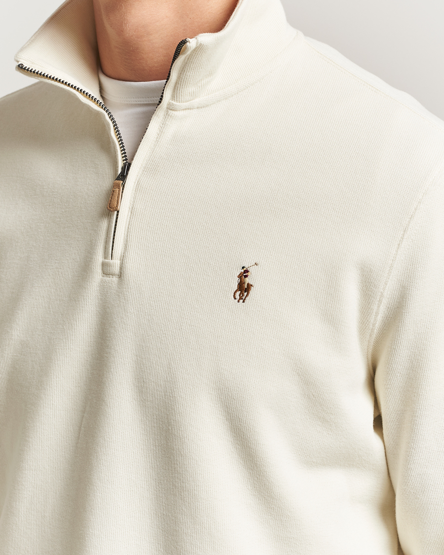 Herr | Tröjor | Polo Ralph Lauren | Double Knitted Half Zip Parchment Cream