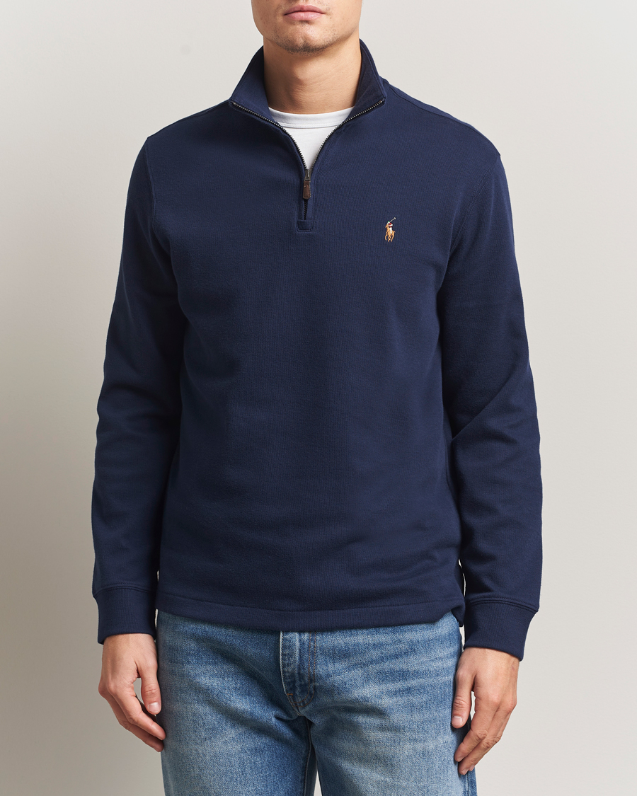 Herr | Tröjor | Polo Ralph Lauren | Double Knitted Half Zip Cruise Navy