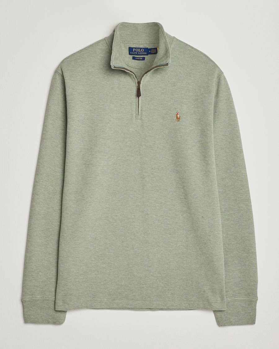 Herr | Tröjor | Polo Ralph Lauren | Double Knitted Half Zip Greenery Heather
