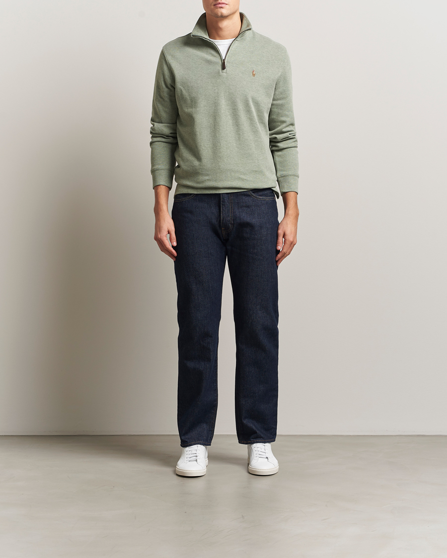 Herr | Tröjor | Polo Ralph Lauren | Double Knitted Half Zip Greenery Heather