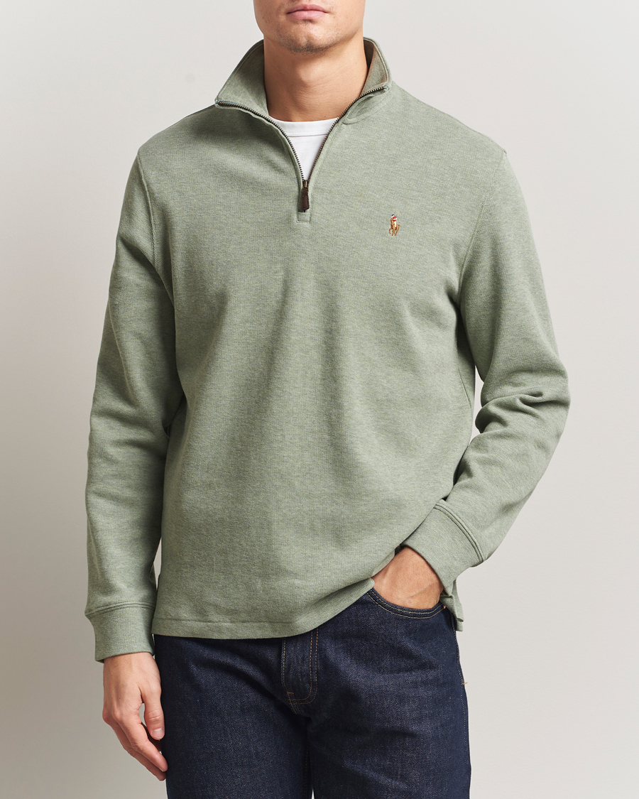 Herr | Tröjor | Polo Ralph Lauren | Double Knitted Half Zip Greenery Heather