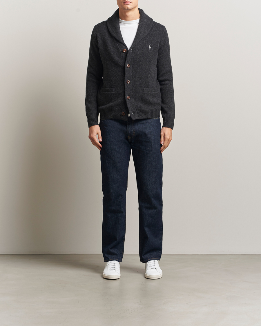 Herr | Tröjor | Polo Ralph Lauren | Wool/Cashmere Shawl Collar Cardigan Granite Heather