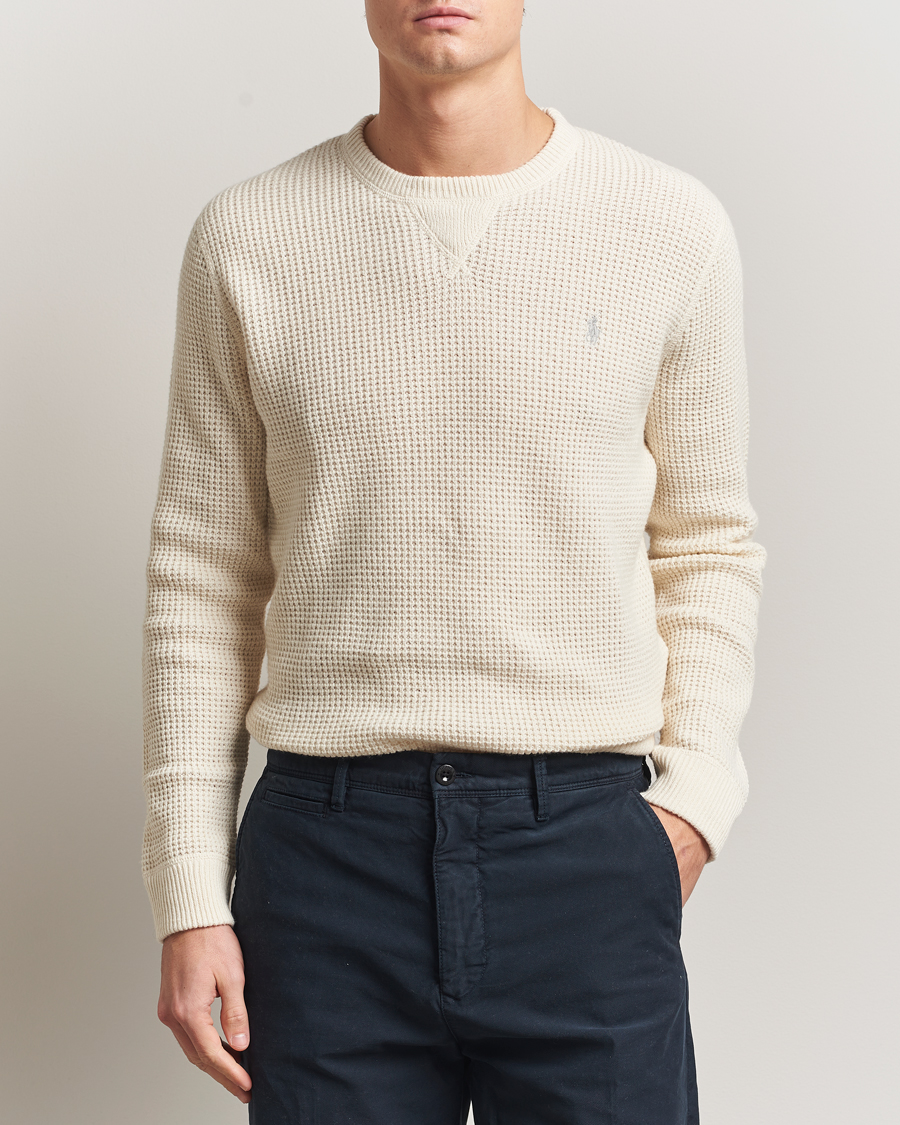 Herr | Tröjor | Polo Ralph Lauren | Cotton/Wool Pullover Andover Cream