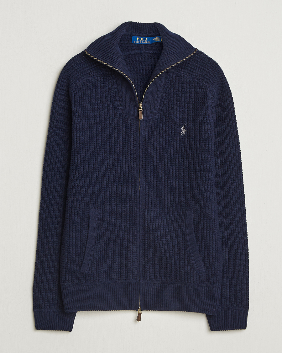 Herr | Tröjor | Polo Ralph Lauren | Cotton/Wool Full Zip Hunter Navy