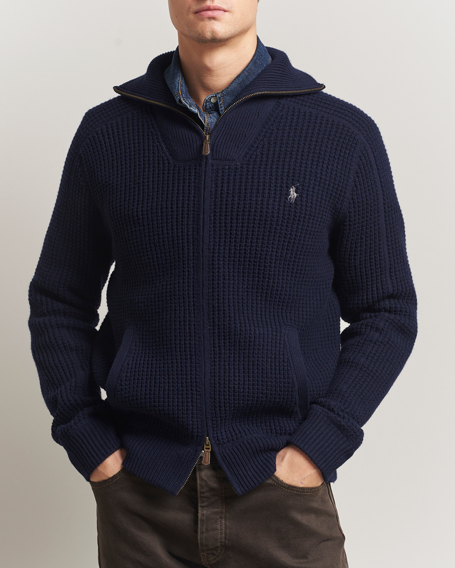 Herr | Tröjor | Polo Ralph Lauren | Cotton/Wool Full Zip Hunter Navy