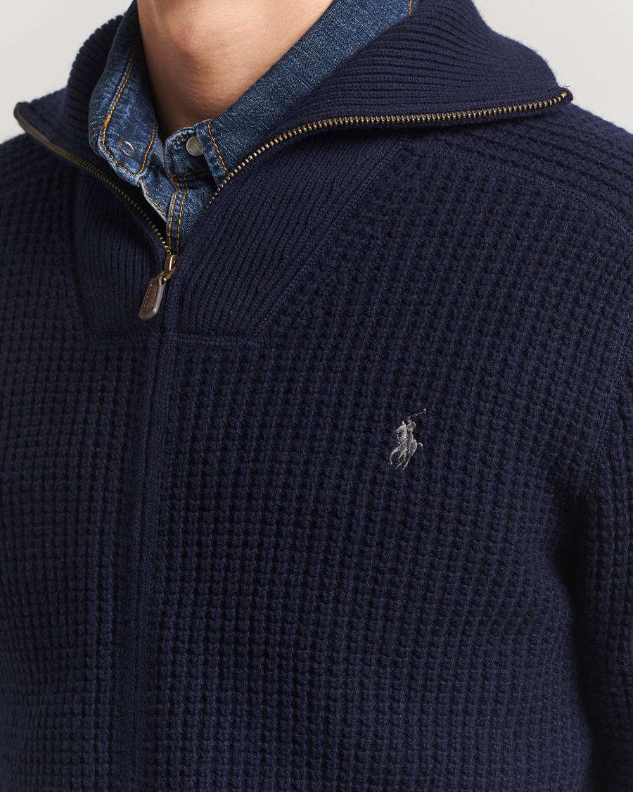 Herr | Tröjor | Polo Ralph Lauren | Cotton/Wool Full Zip Hunter Navy