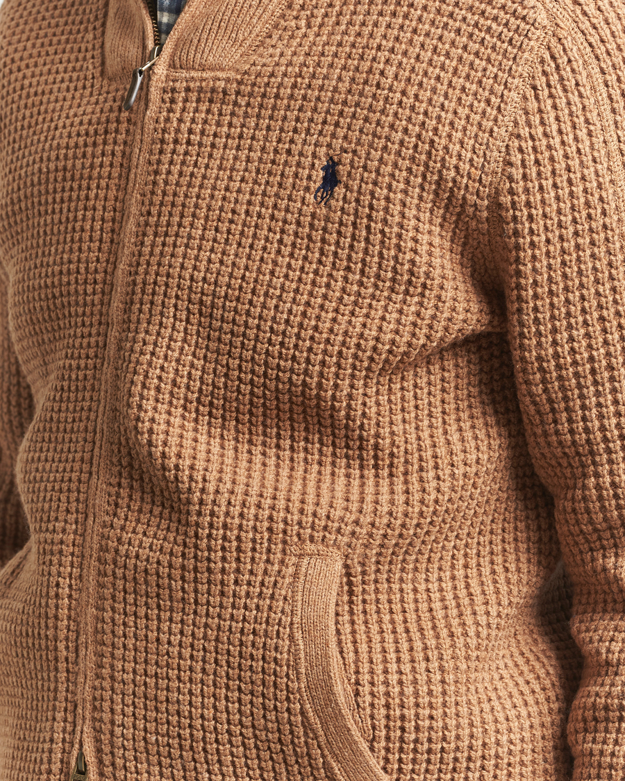Herr | Tröjor | Polo Ralph Lauren | Cotton/Wool Full Zip Brown Sugar Melange