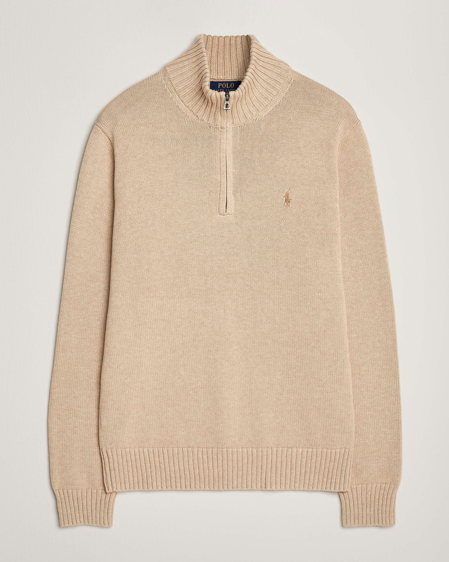 Herr | Tröjor | Polo Ralph Lauren | Cotton Pullover Half Zip Dune Melange