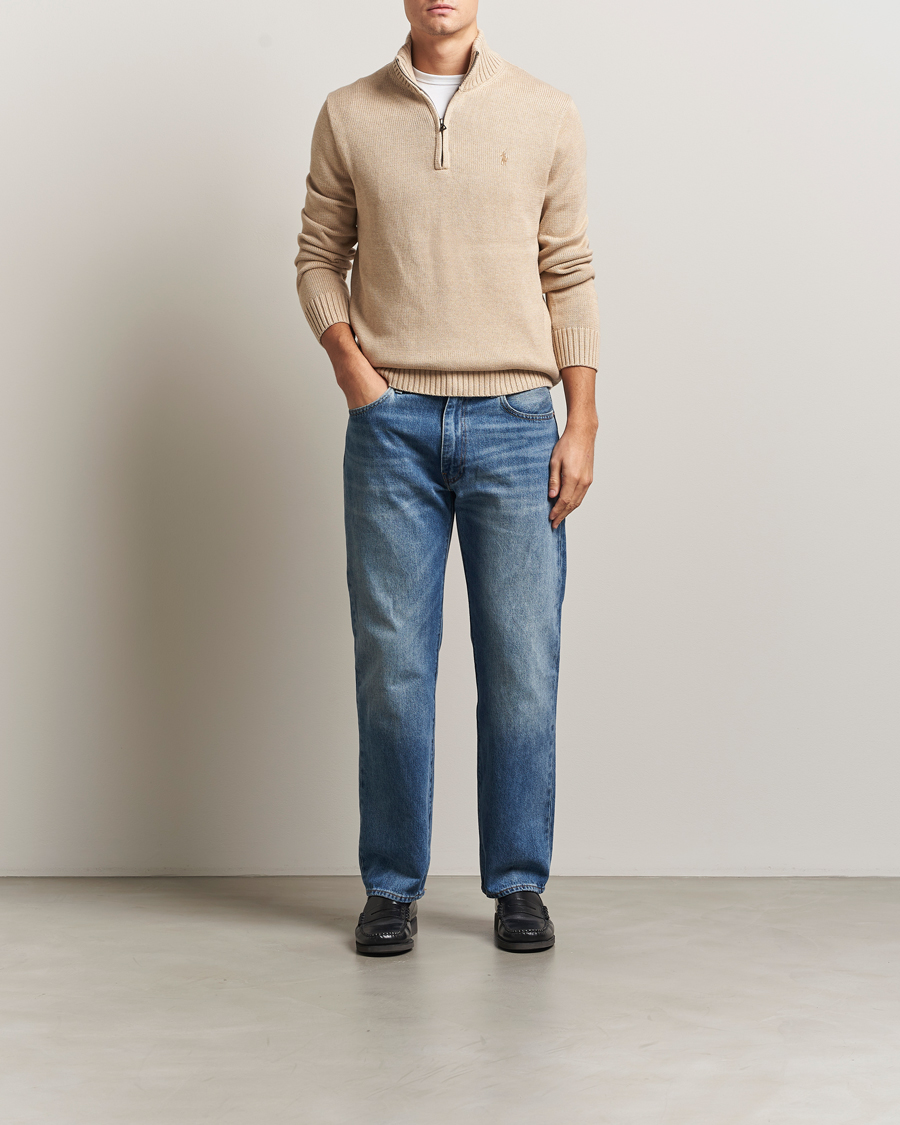 Herr | Tröjor | Polo Ralph Lauren | Cotton Pullover Half Zip Dune Melange