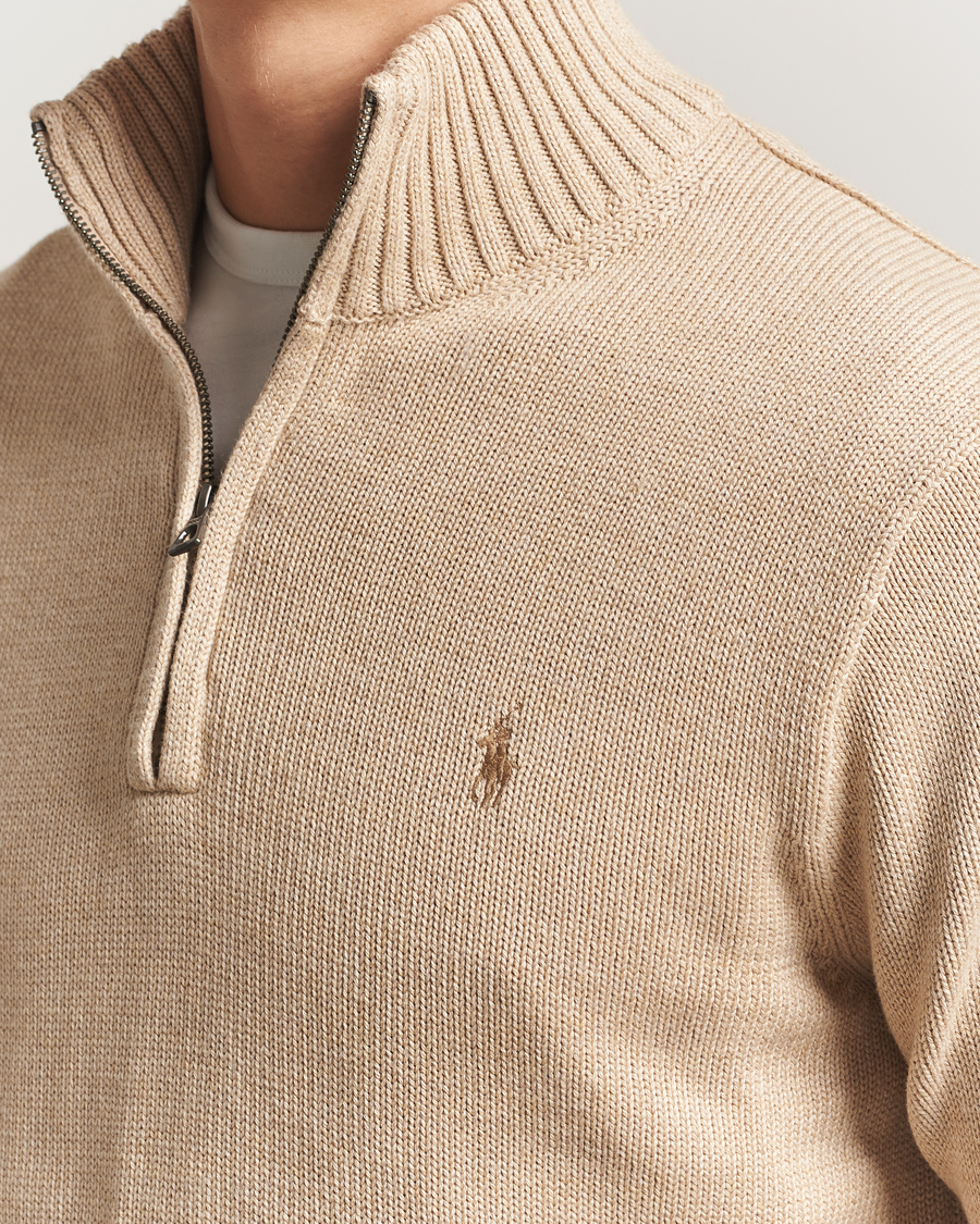 Herr | Tröjor | Polo Ralph Lauren | Cotton Pullover Half Zip Dune Melange