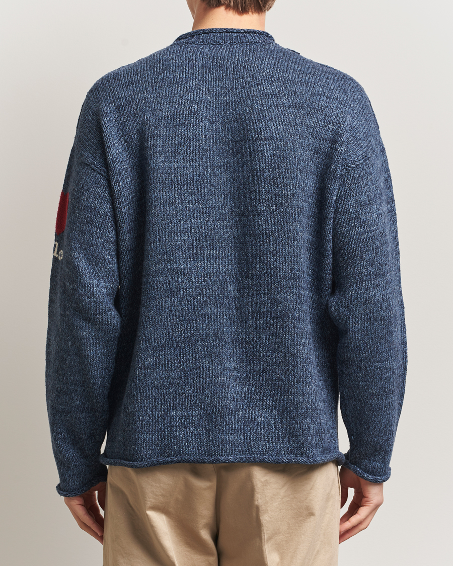 Herr | Tröjor | Polo Ralph Lauren | Cotton Flag Sweater Blue Marl