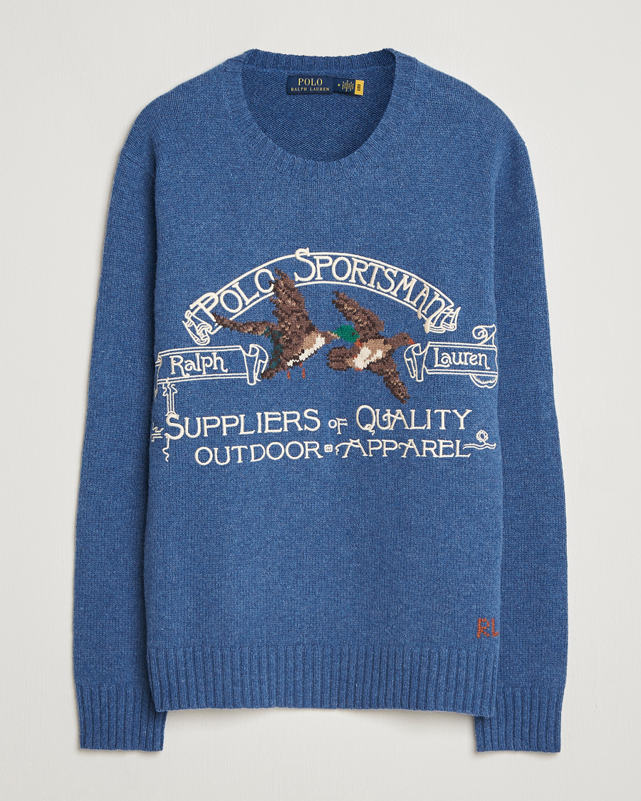 Herr | Tröjor | Polo Ralph Lauren | Cotton/Wool Printed Sweater Blue Multi