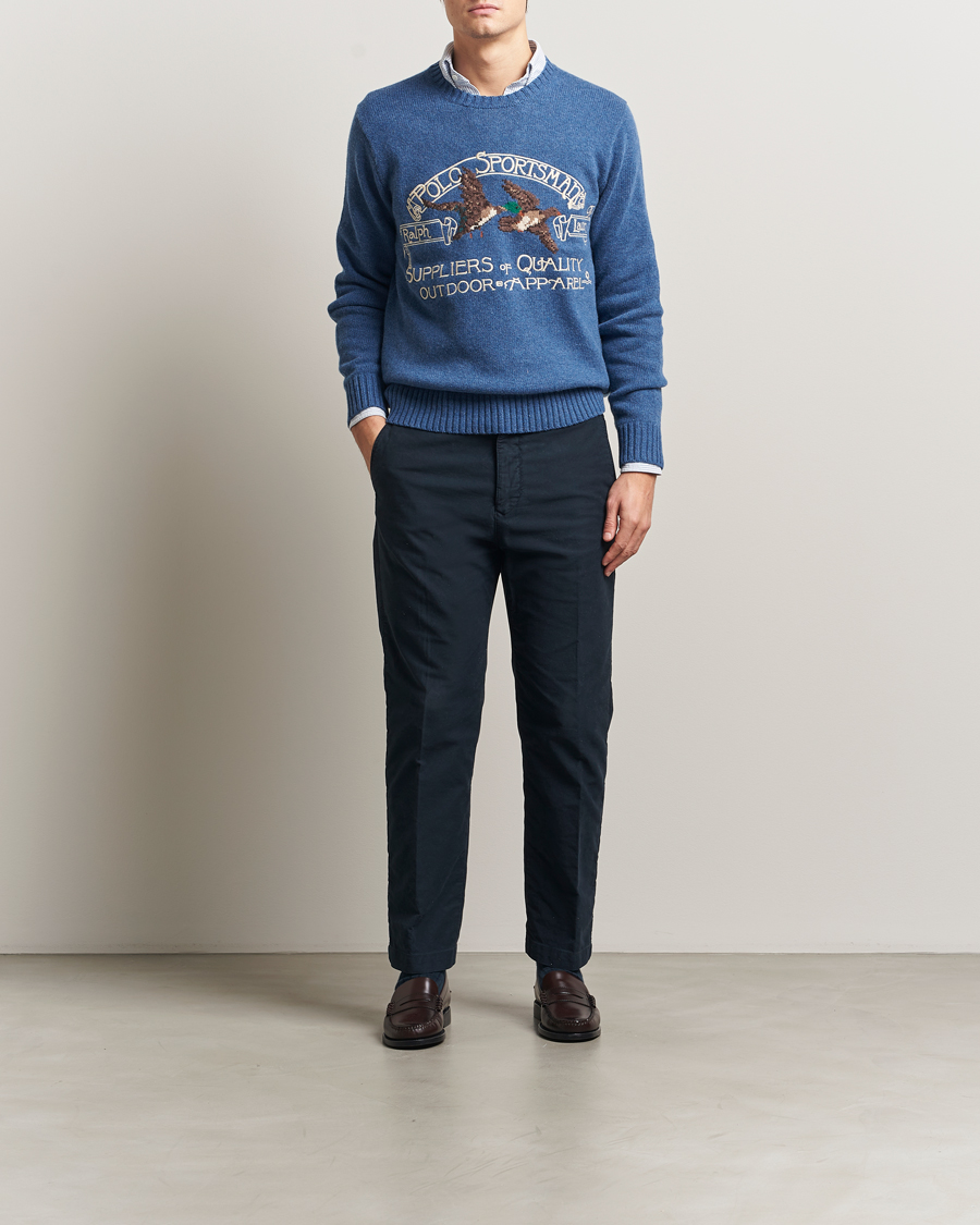 Herr | Tröjor | Polo Ralph Lauren | Cotton/Wool Printed Sweater Blue Multi