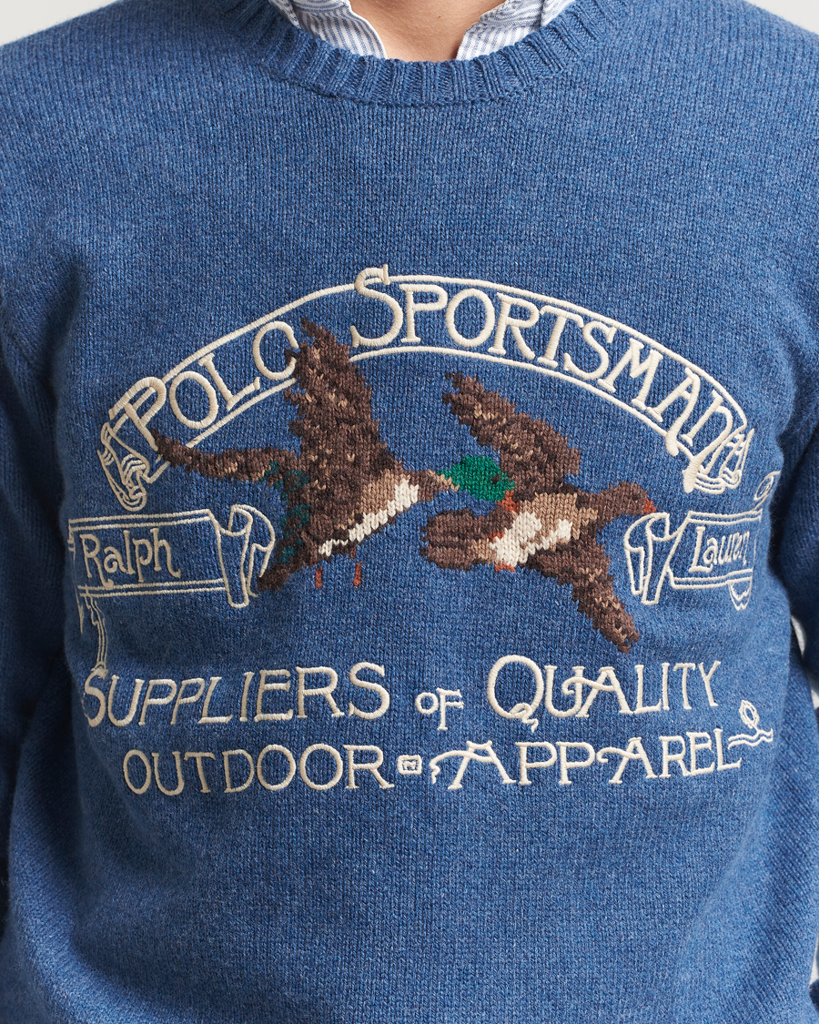 Herr | Tröjor | Polo Ralph Lauren | Cotton/Wool Printed Sweater Blue Multi