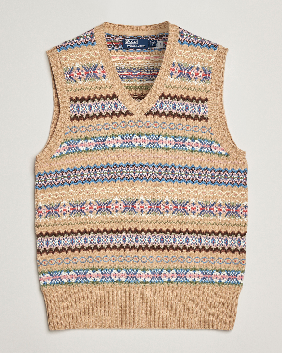 Herr | Tröjor | Polo Ralph Lauren | Cotton Wool Long Sleeve Sweater Tan Multi