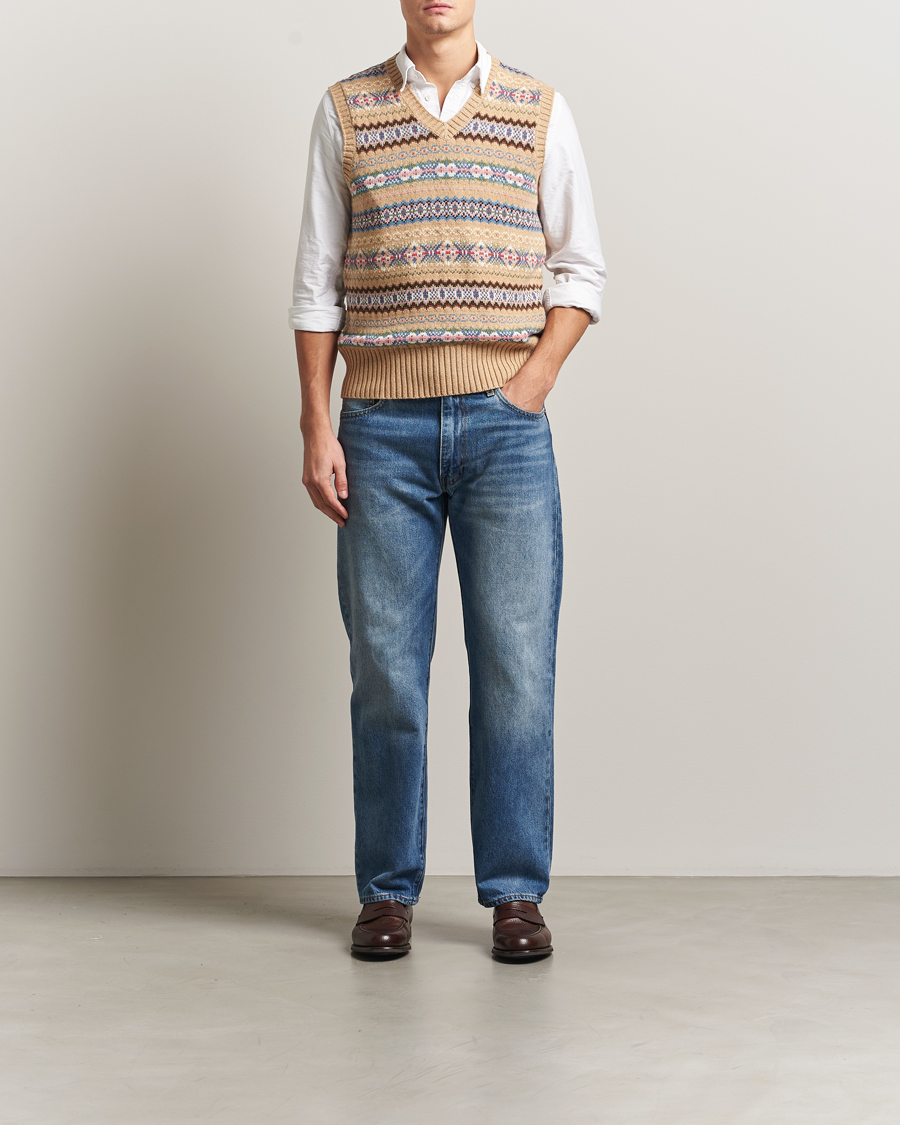 Herr | Tröjor | Polo Ralph Lauren | Cotton Wool Long Sleeve Sweater Tan Multi
