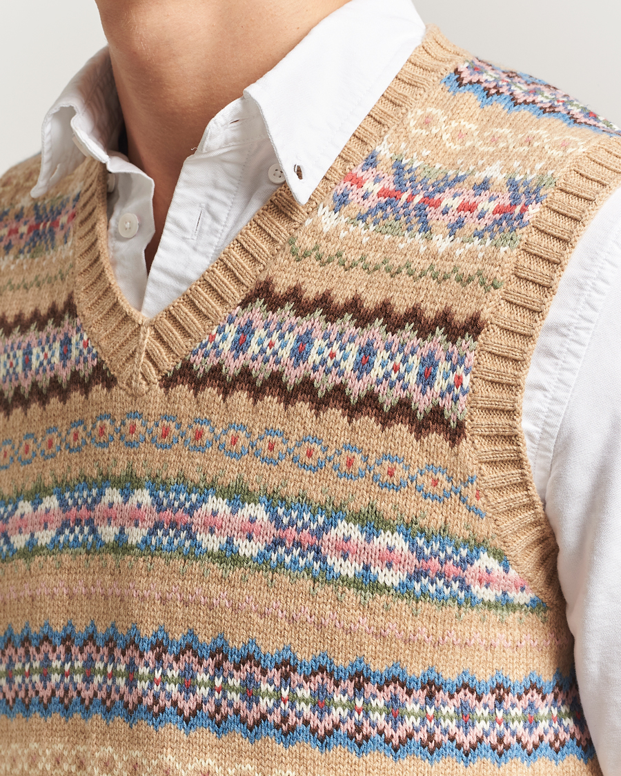 Herr | Tröjor | Polo Ralph Lauren | Cotton Wool Long Sleeve Sweater Tan Multi