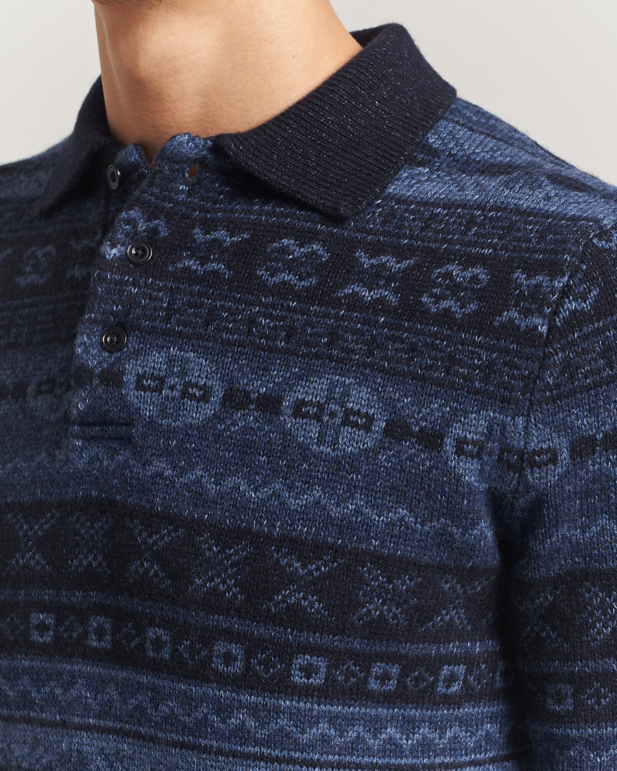 Herr | Tröjor | Polo Ralph Lauren | Wool/Linen Blend Long Sleeve Sweater Navy Multi