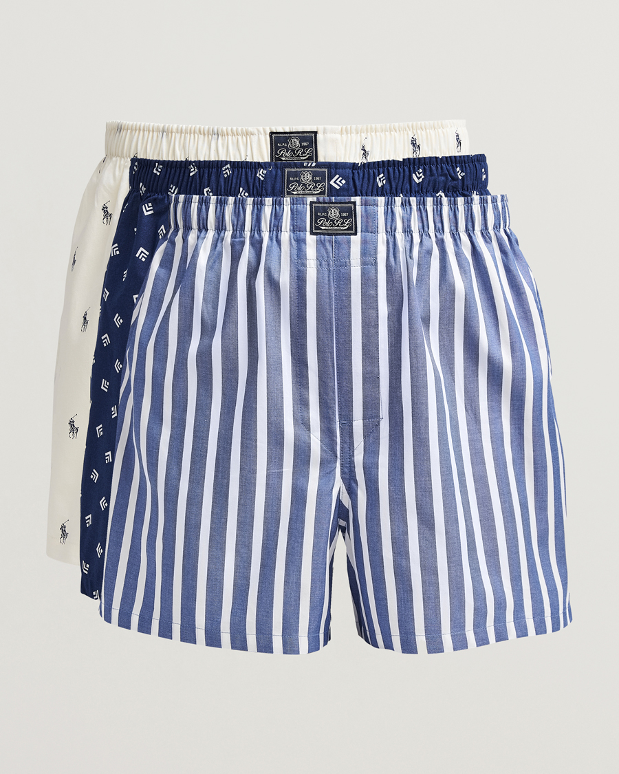 Herr | Underkläder | Polo Ralph Lauren | 3-Pack Woven Boxer Blue/Navy/White