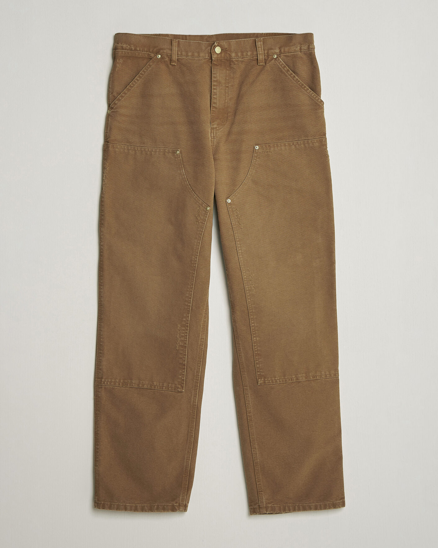 Herr | Byxor | Carhartt WIP | Double Knee Pants Hamilton Brown Grind Washed