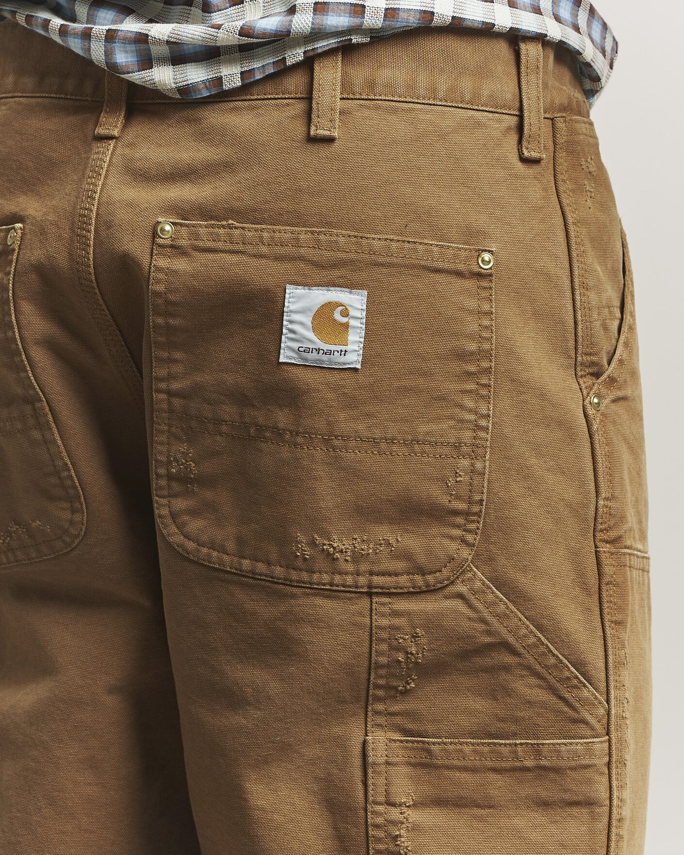 Herr | Byxor | Carhartt WIP | Double Knee Pants Hamilton Brown Grind Washed