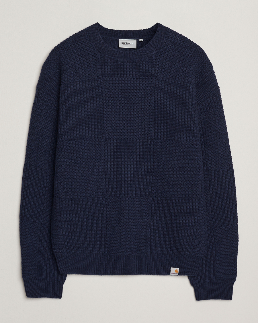 Herr | Tröjor | Carhartt WIP | Bishop Knitted Sweater Dark Navy