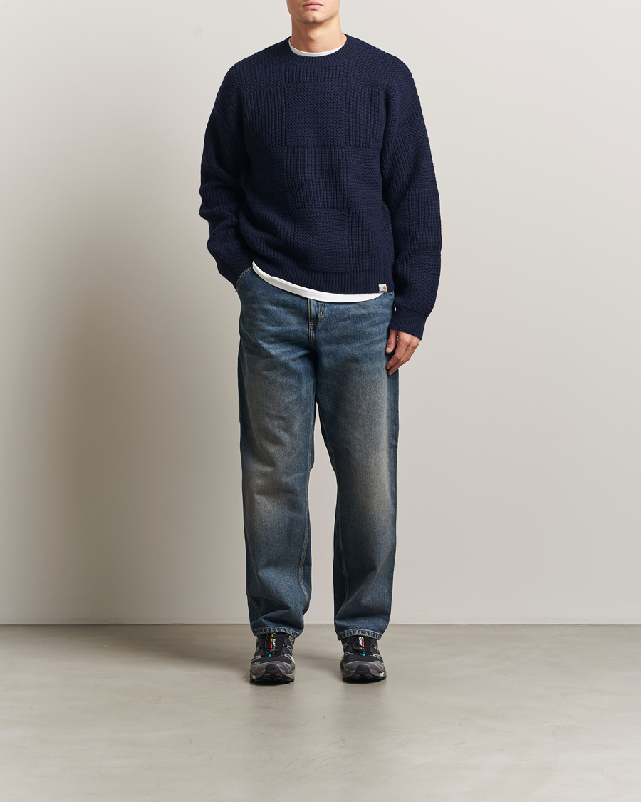 Herr | Tröjor | Carhartt WIP | Bishop Knitted Sweater Dark Navy