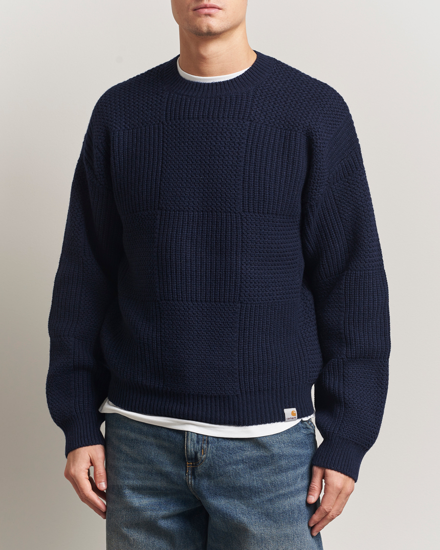 Herr | Tröjor | Carhartt WIP | Bishop Knitted Sweater Dark Navy