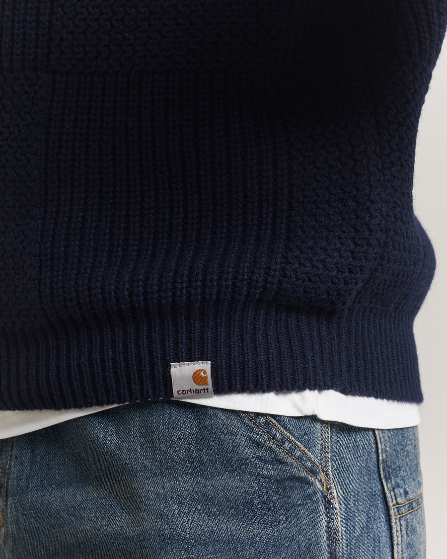 Herr | Tröjor | Carhartt WIP | Bishop Knitted Sweater Dark Navy