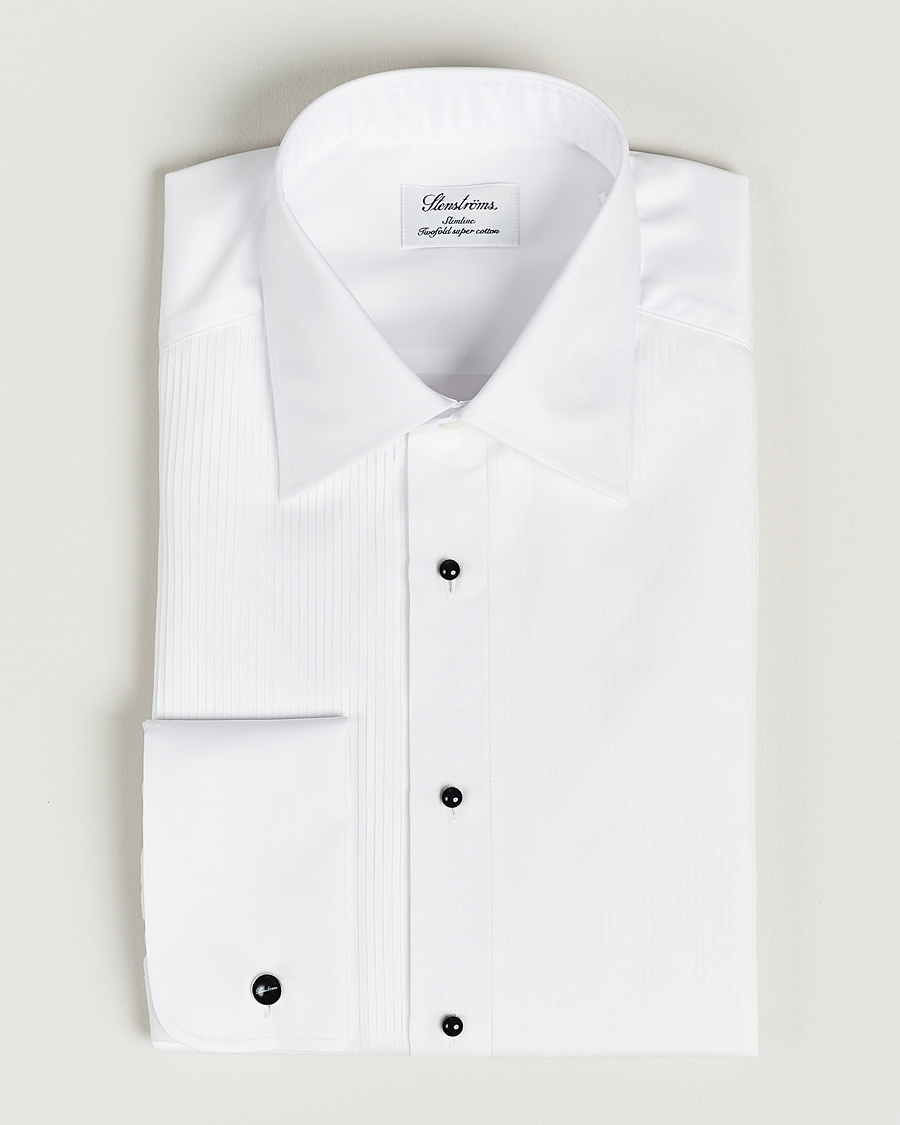 Herr | Skjortor | Stenströms | Slimline Open Smoking Shirt White
