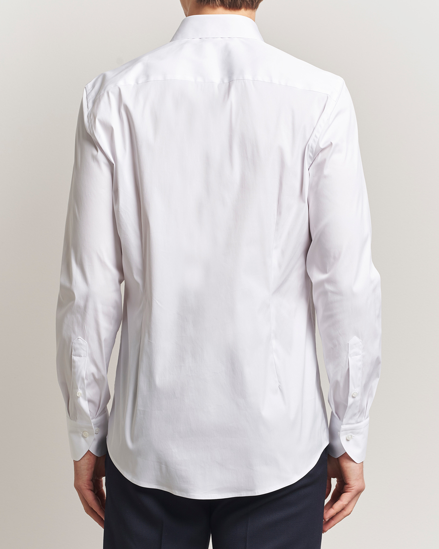 Herr | Skjortor | Stenströms | Slimline Cotton Stretch Shirt White