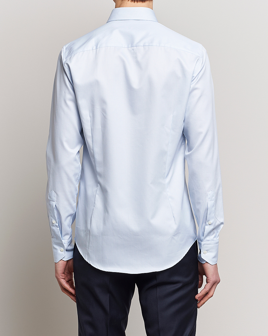 Herr | Skjortor | Stenströms | Superslim Cotton Twill Striped Shirt Blue/White