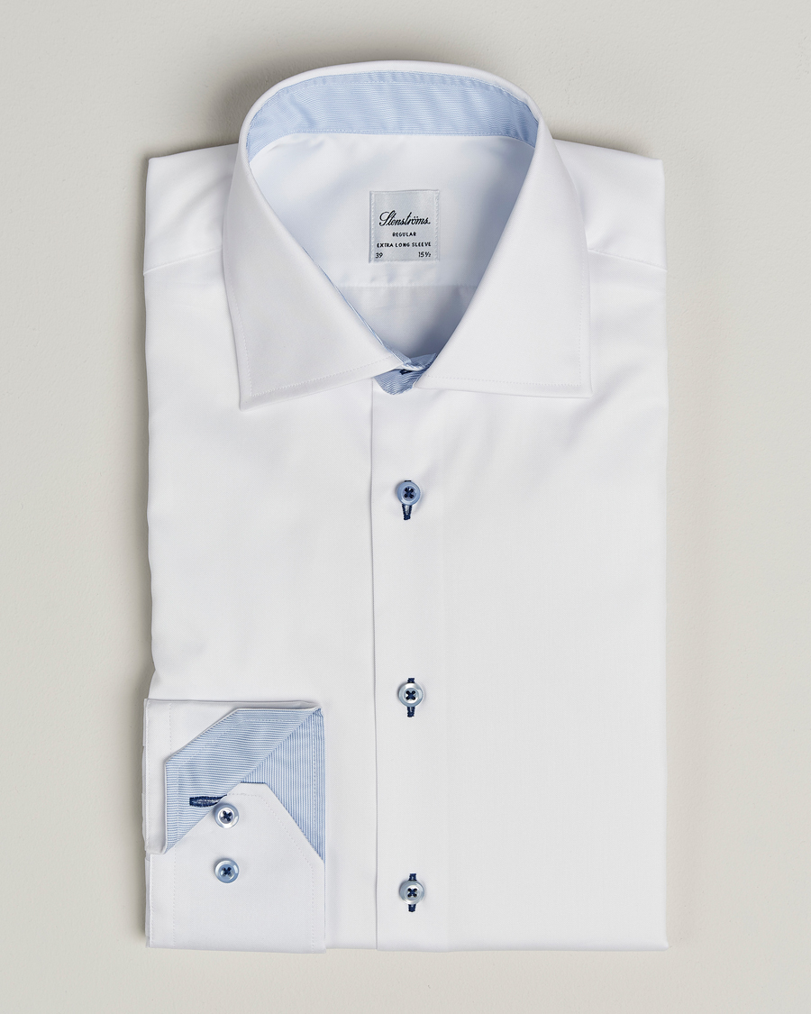 Herr | Skjortor | Stenströms | Regular Fit X-Long Sleeve Contrast Shirt White