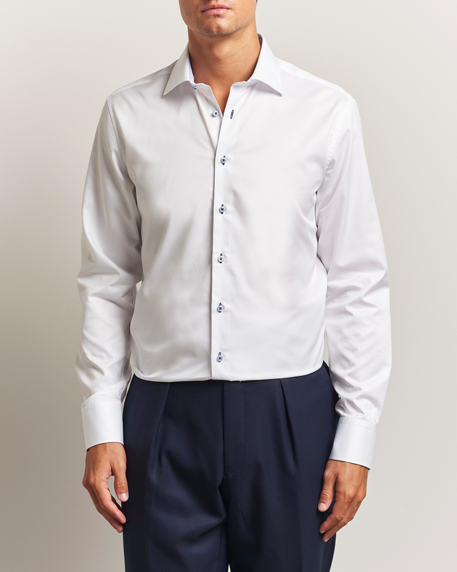 Herr | Skjortor | Stenströms | Regular Fit Contrast Cut Away Shirt White