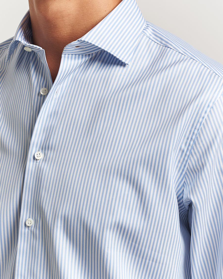 Herr | Skjortor | Stenströms | Regular Fit Striped Cut Away Shirt Blue/White