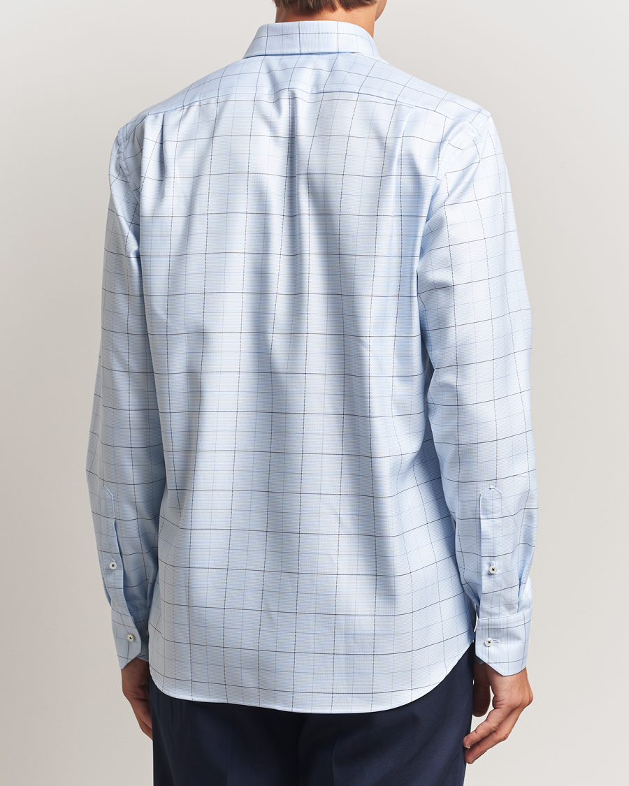 Herr | Skjortor | Stenströms | Regular Fit Cut Away Windowpane Shirt Blue