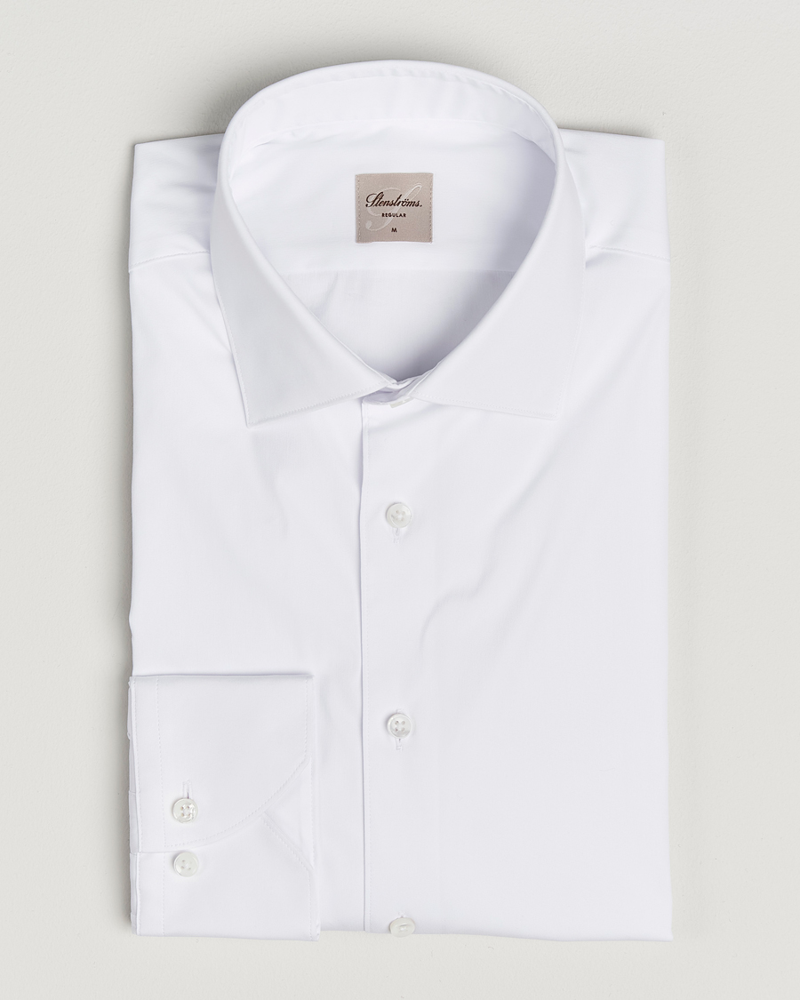 Herr | Skjortor | Stenströms | Regular Fit Cotton Stretch Shirt White