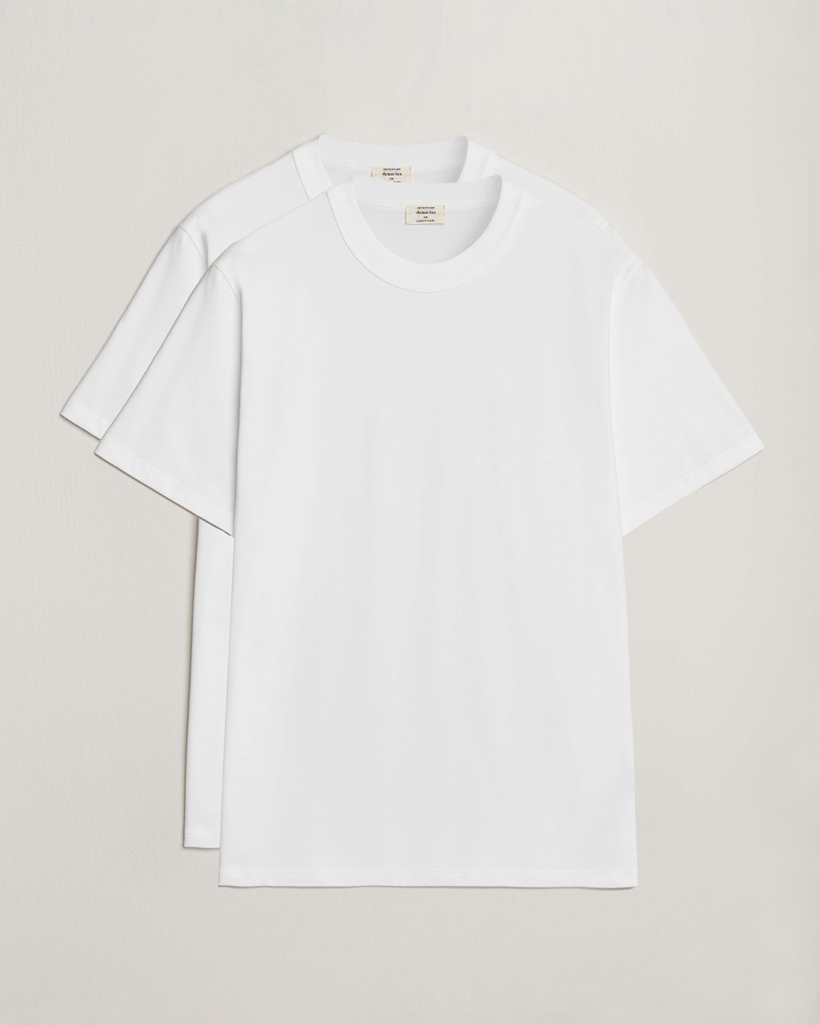 Herr | T-Shirts | Armor Lux for Care of Carl | 2-Pack Heritage Callac T-Shirt White/White