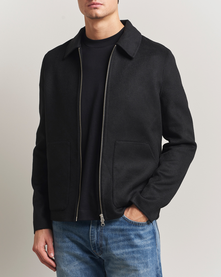 Herr | Jackor | Samsøe Samsøe | Sapaulo Wool Full Zip Shirt Jacket Black