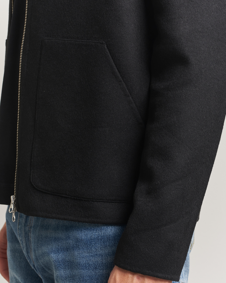 Herr | Jackor | Samsøe Samsøe | Sapaulo Wool Full Zip Shirt Jacket Black
